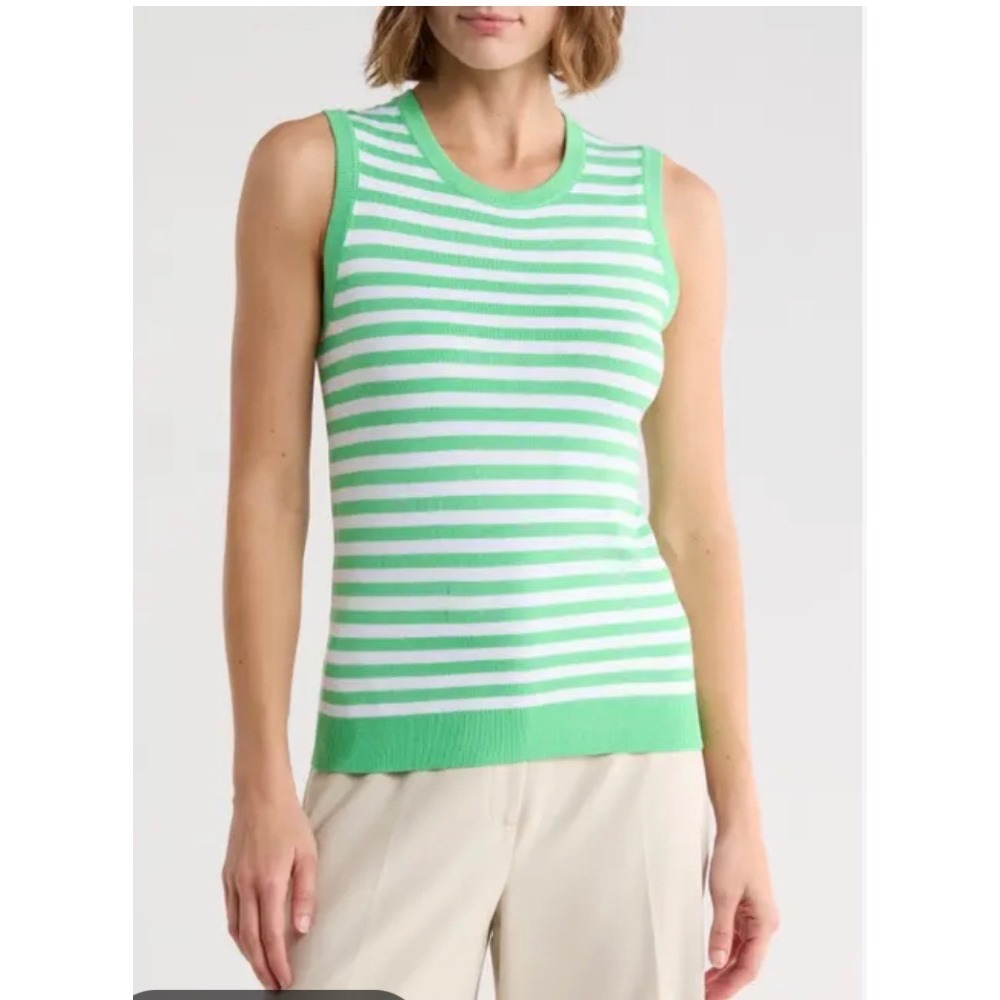 Joie Green White Striped top